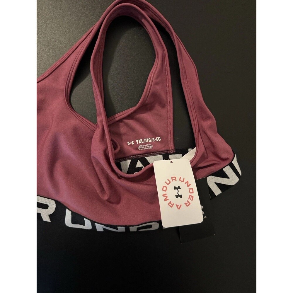 Under Armour Girls Crossback Sports Bra Pink Size Large Youth Athletic NWT - Picture 5 of 5